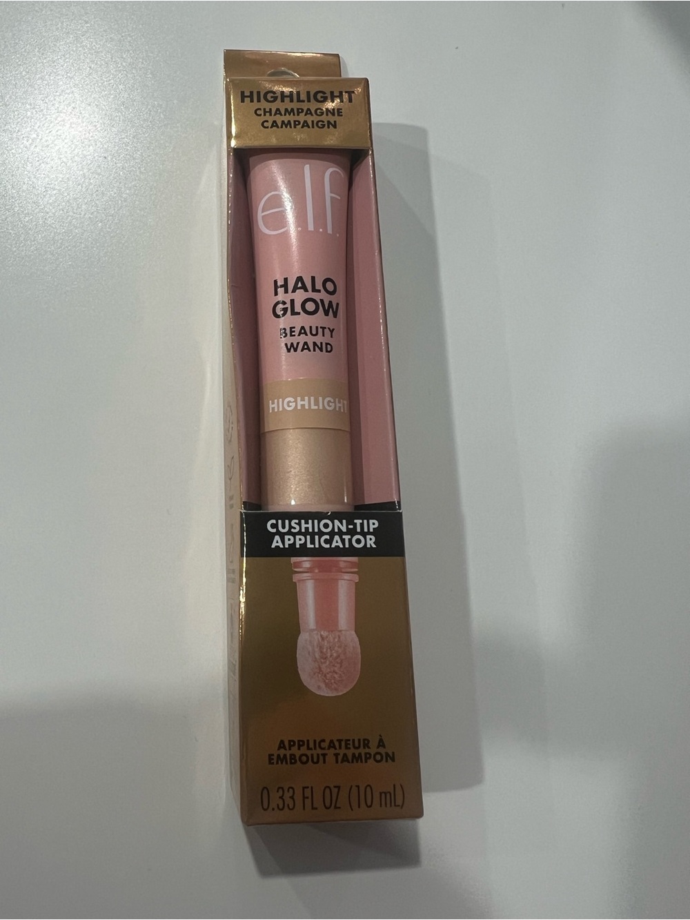e.l.f. Halo Glow Beauty Wand Highlight in Champagne Campaign - Pink & Gold